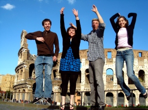 Jumping in Front of the Colosseum